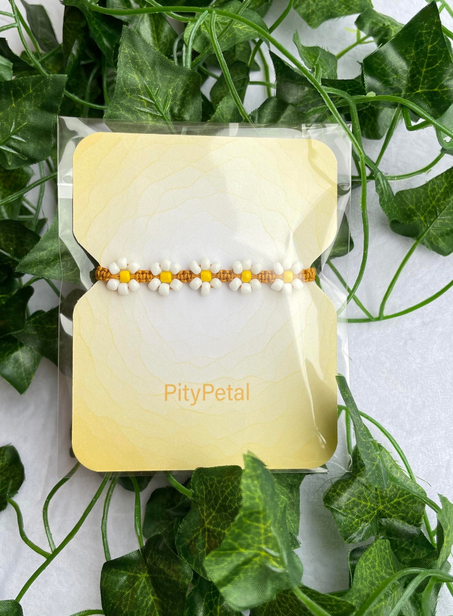 Beaded Daisy Flower Bracelet - Adjustable Beaded Flower , Friendship Gift