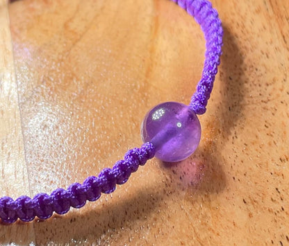 Handmade Amethyst Bead Macrame Bracelet – Genuine Amethyst Stone Bead