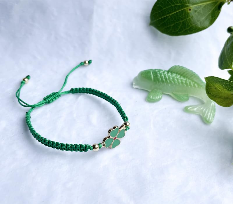 PityPetal 4 Leaf Clover Bracelet for Women, 14k Gold Plated beads, St Patricks Day Gift, Good Luck Charm, Friendship Bracelet, Wish Gift, Leaving Gift, Good Luck Gift, Lucky Bracelet