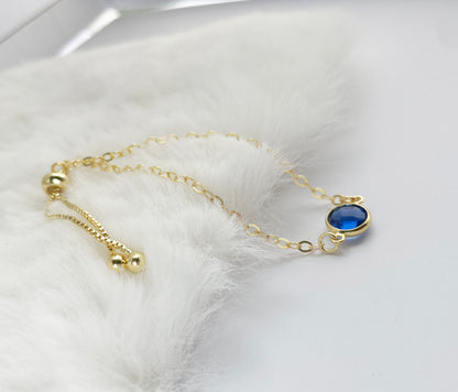 September Birthstone Blue Crystal Bracelet | 18K Gold-Plated