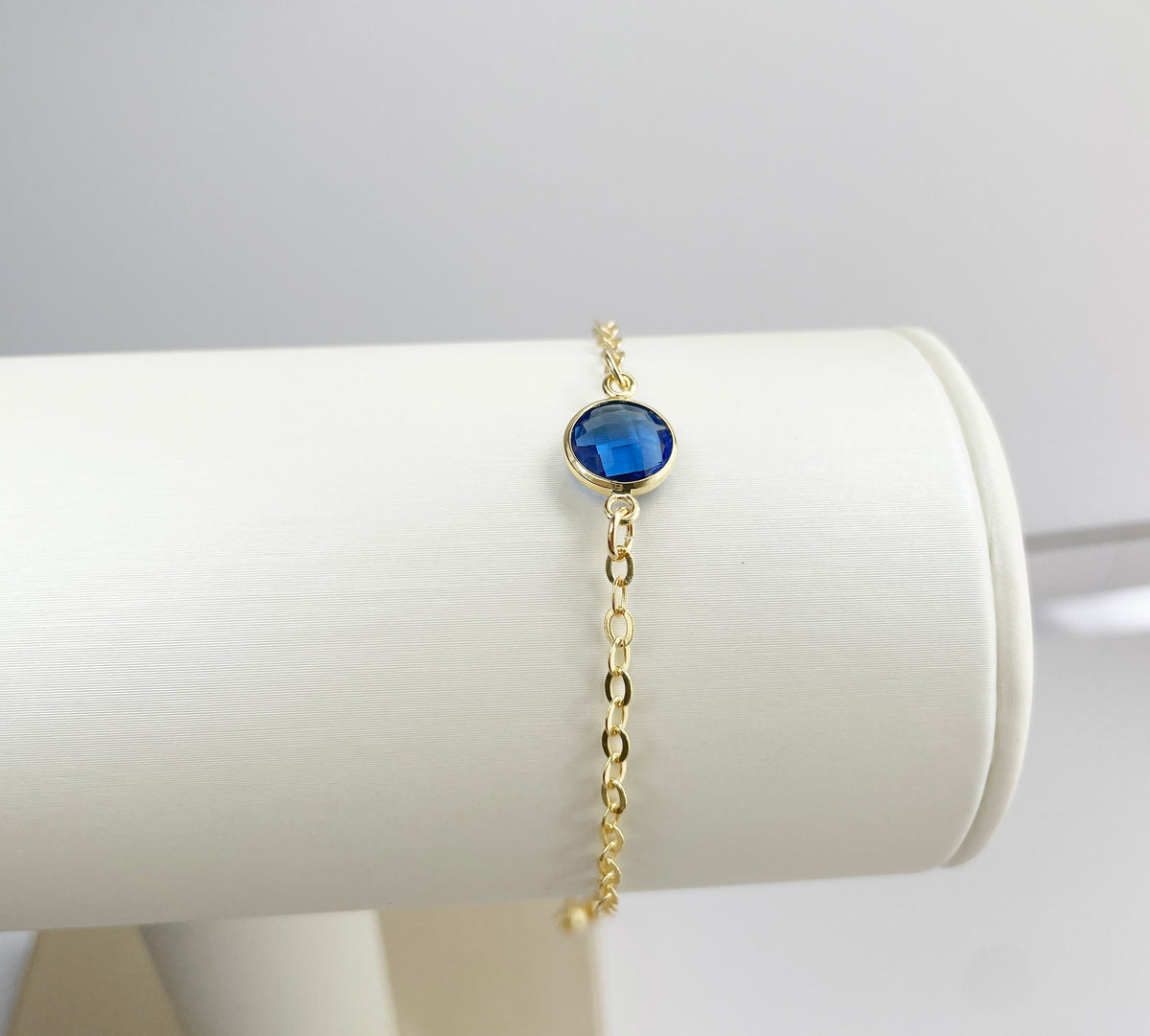 September Birthstone Blue Crystal Bracelet | 18K Gold-Plated