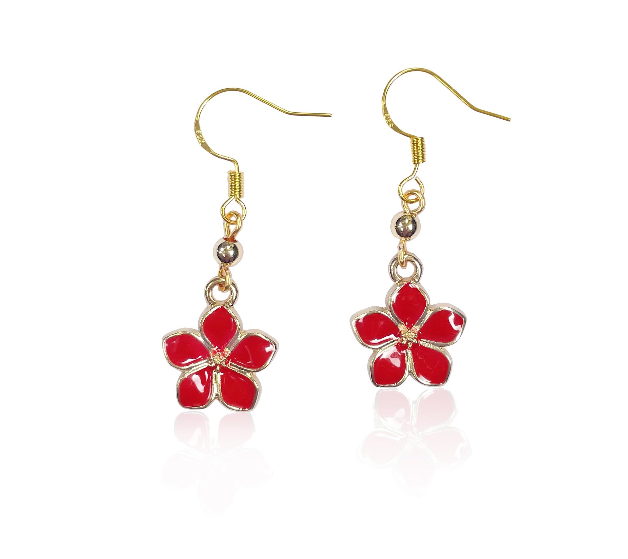 Sakura Cherry Earring - Enamel Sakura Flower with Sterling Silver Hook