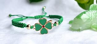 PityPetal 4 Leaf Clover Bracelet for Women, 14k Gold Plated beads, St Patricks Day Gift, Good Luck Charm, Friendship Bracelet, Wish Gift, Leaving Gift, Good Luck Gift, Lucky Bracelet