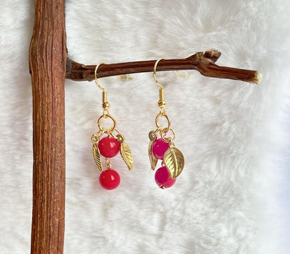 Red Coral Earrings with 925 Sterling Silver Hook