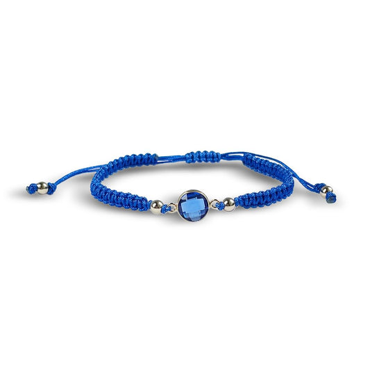 September Sapphire Birthstone Bracelet | Royal Blue Macrame | 14k Gold-Plated Beads | Adjustable Gift for Her